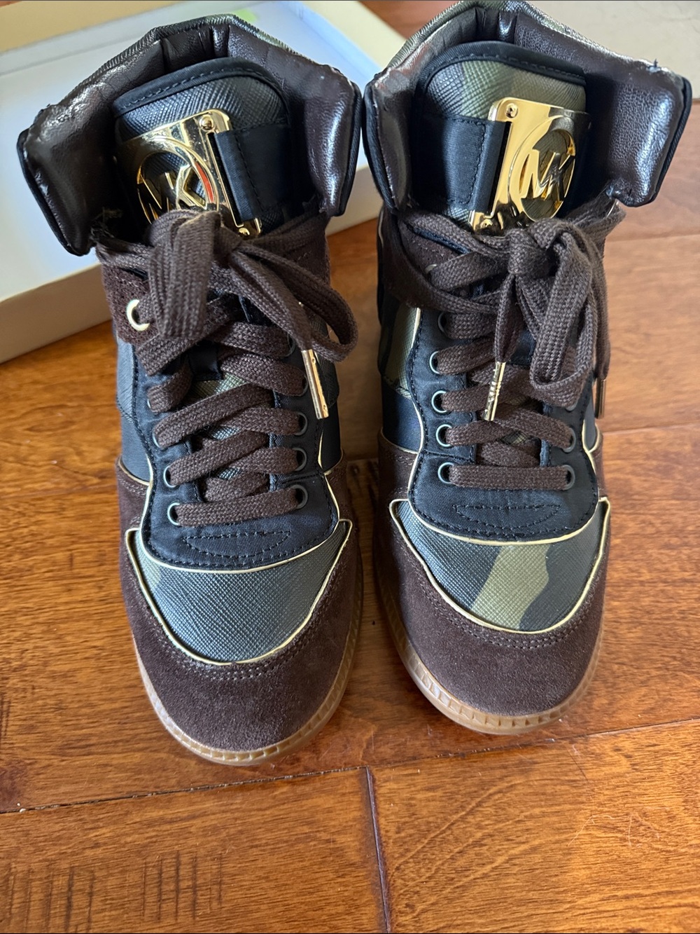 MICHAEL Michael Kors Olive and Black Nikko High Top Sneakers